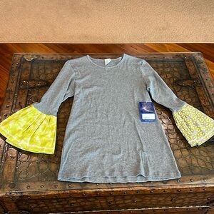 ECHO Grey Flutter blouse